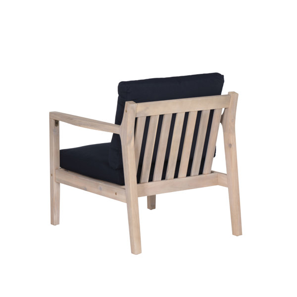 Joss Main Amina Outdoor Solid Wood Acacia Chair With Cushions